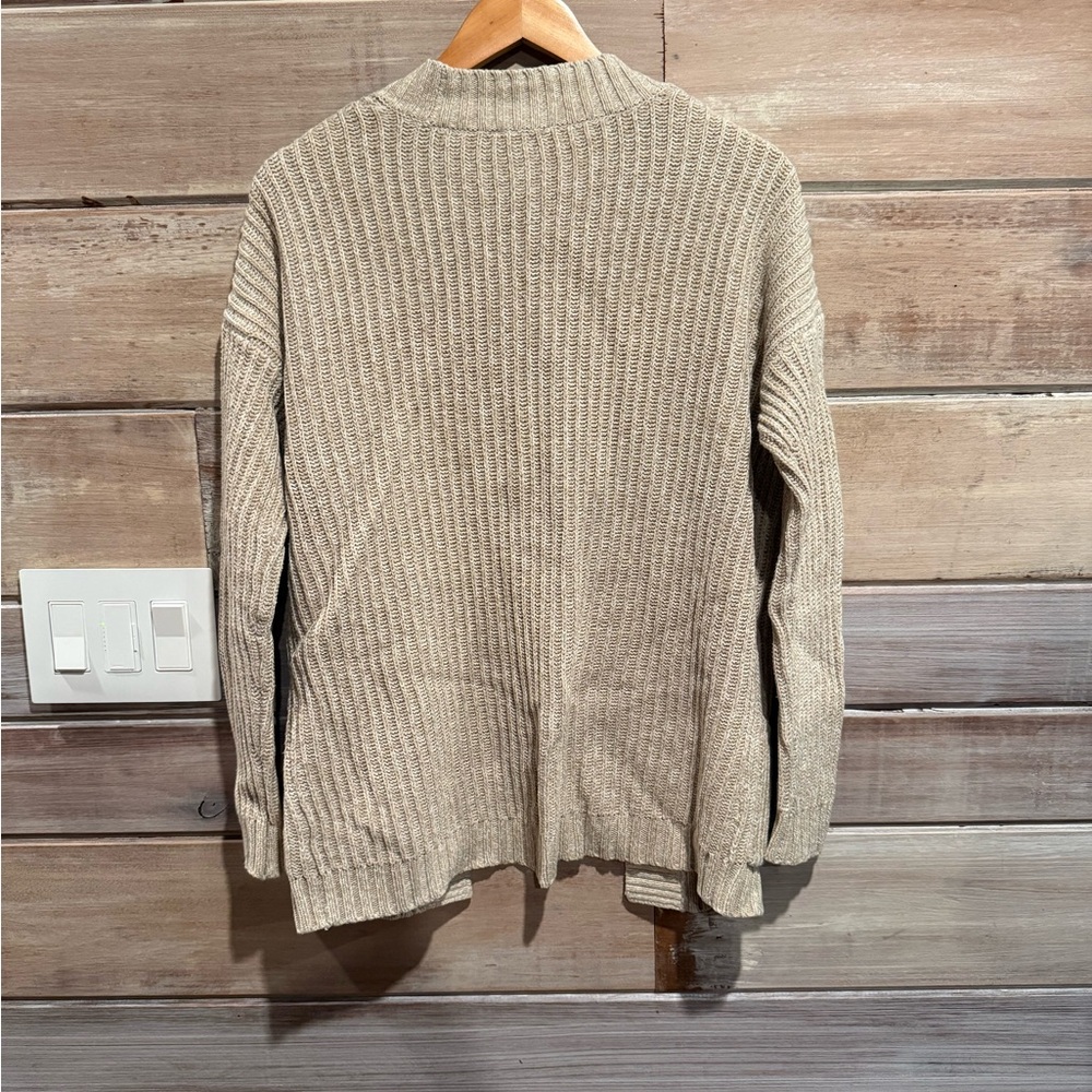 Express Beige Ribbed Cardigan - Picture 3 of 4